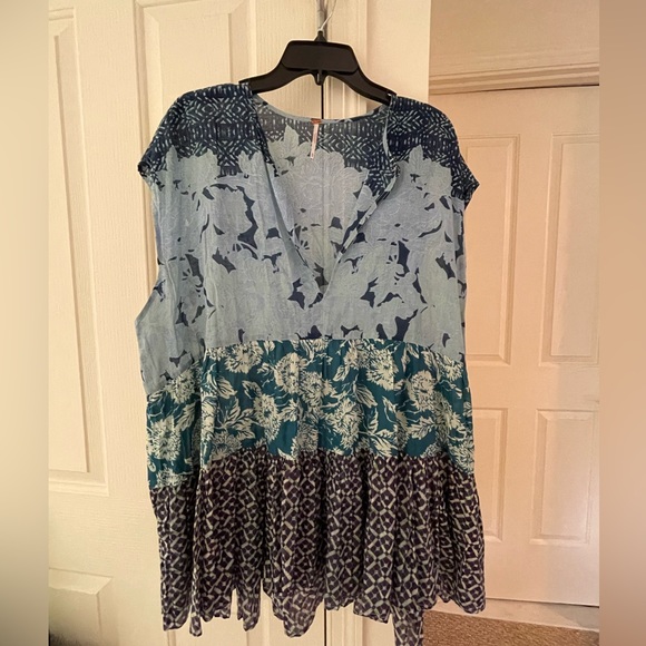 NWT, Free People “Gotta Have You” Tiered Tunic, Blue and Purple, Small - Picture 5 of 6